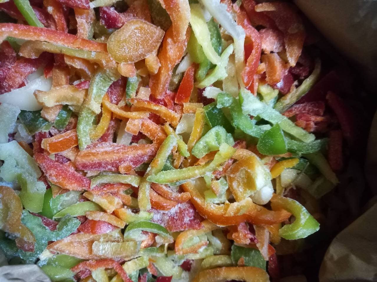 IQF Frozen Mixed Bell Peppers Strips