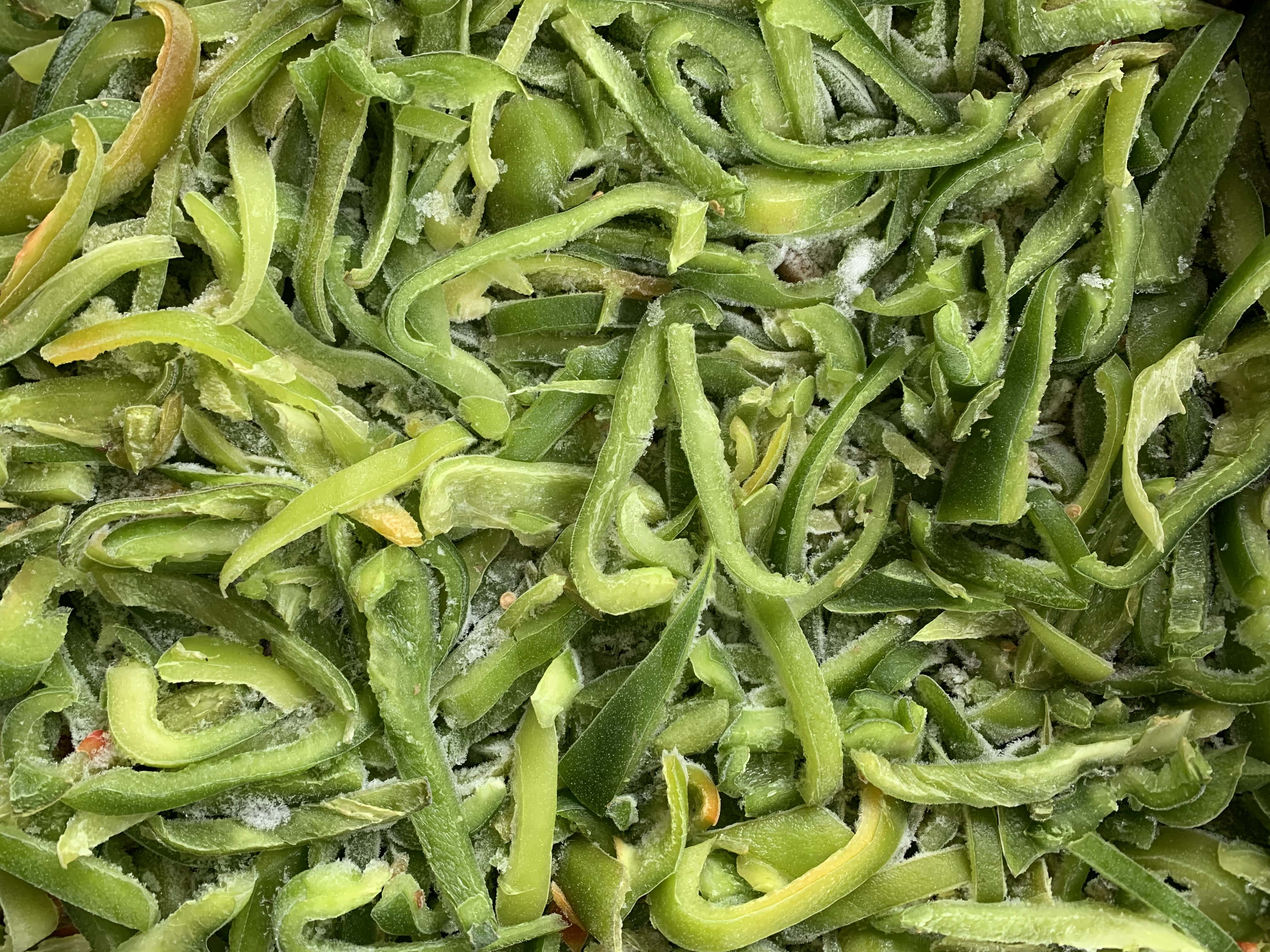 IQF frozen green bell peppers